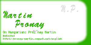 martin pronay business card